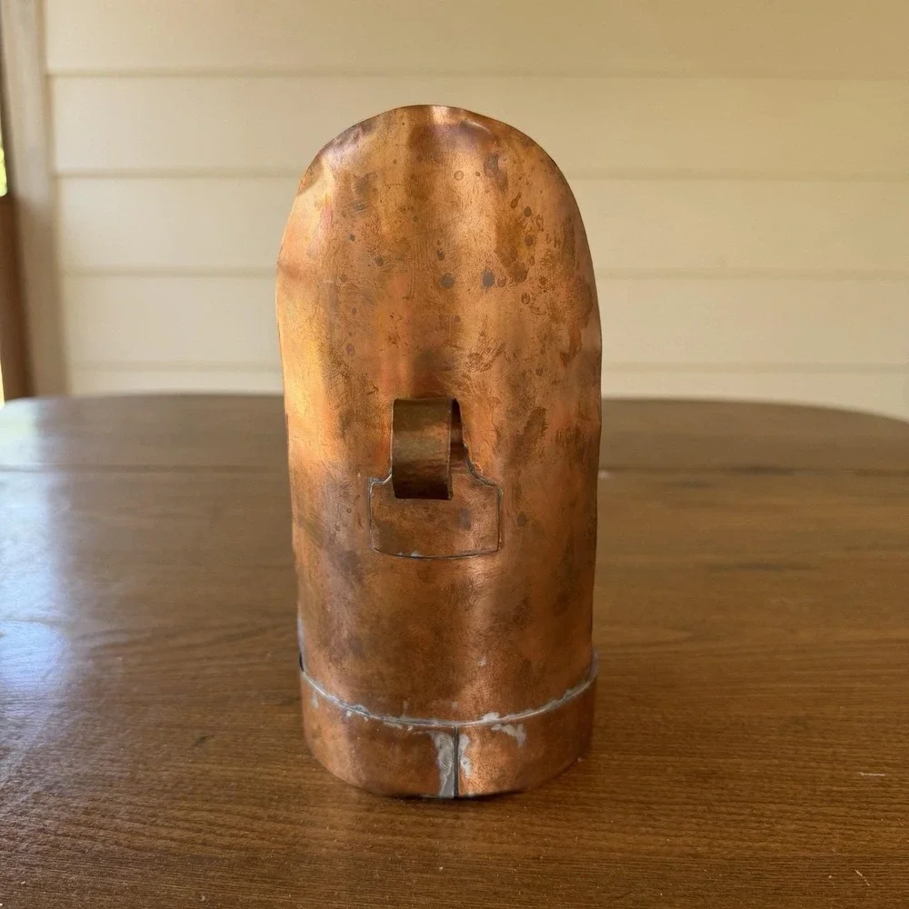 Vintage Copper Chamberstick Candle Holder High Back 8